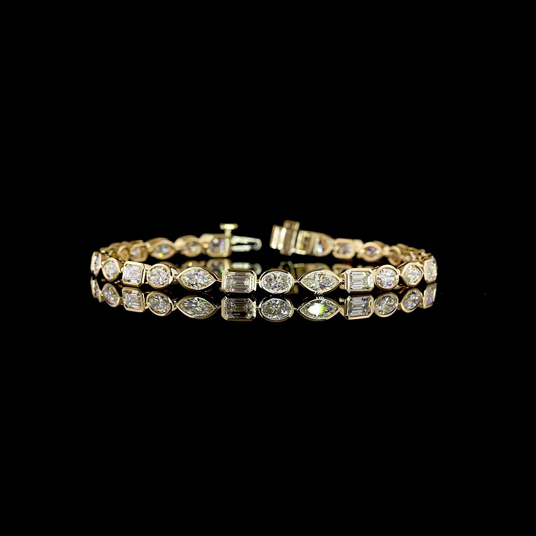 14kt Yellow Gold Lab Diamond Tennis Bracelet