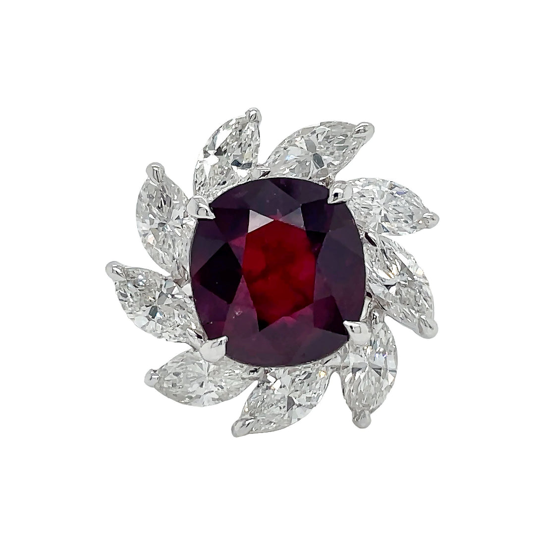 18kt White Gold Dimaond and Ruby Ring