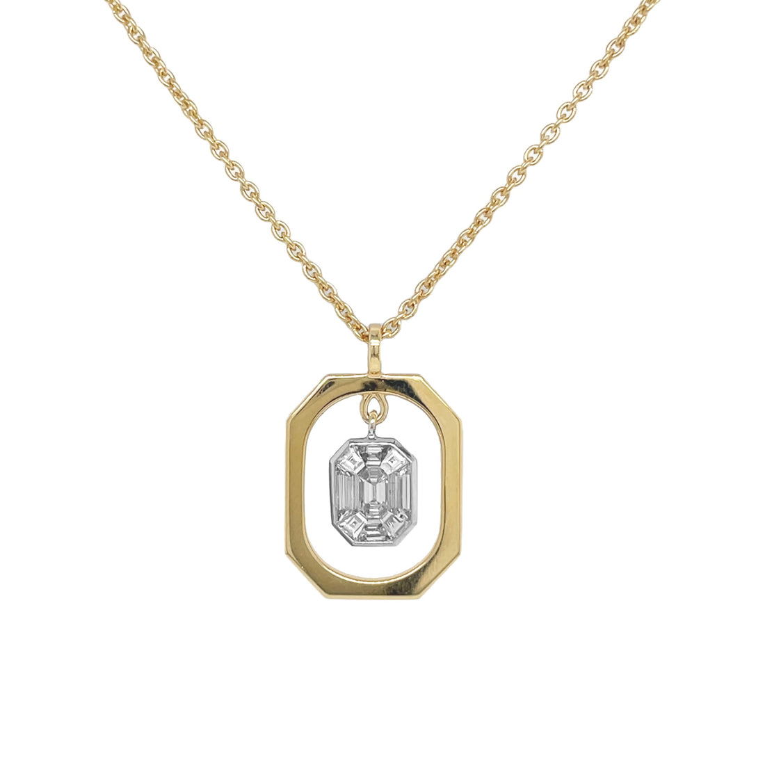 18kt Yellow Gold Diamond Dangling Pendant