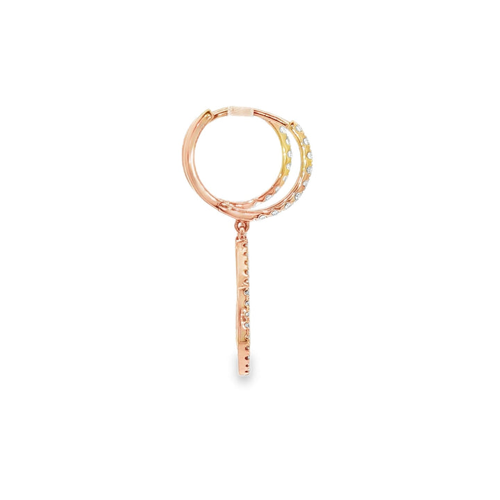 18kt Rose Gold Diamond And Sapphire Earrings