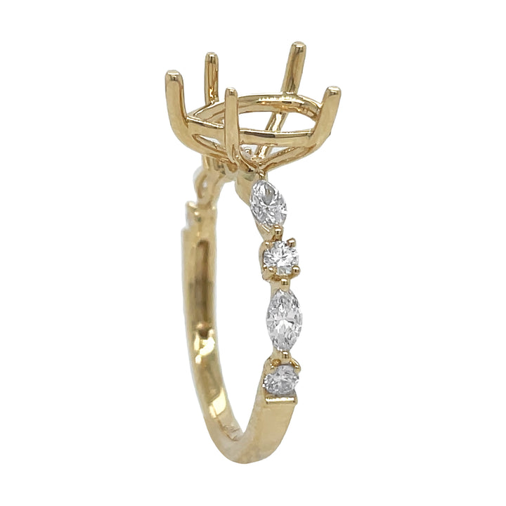 18kt yellow gold diamond semi-mount