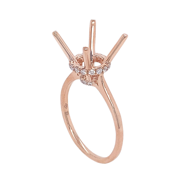 18kt Rose Gold Diamond Semi-mount