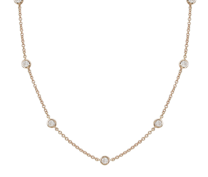 18kt Rose Gold Diamond By The Inch Necklace
