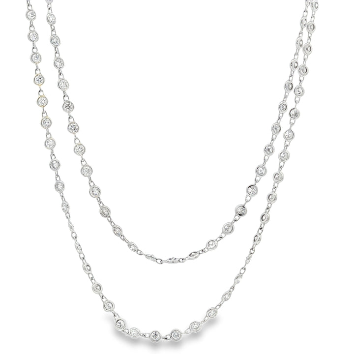 18kt White Gold Diamonds-By-The-Inch Necklace
