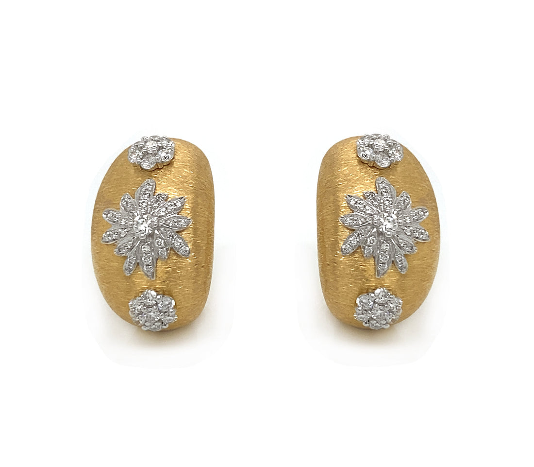 18kt Yellow Gold Diamond Earrings