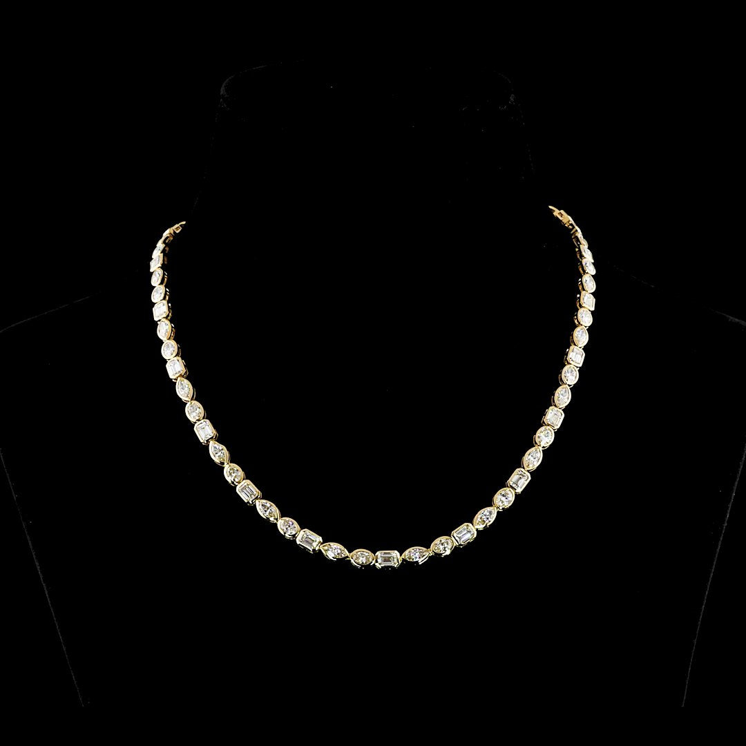 18kt Yellow Gold Lab Diamond Tennis Necklace