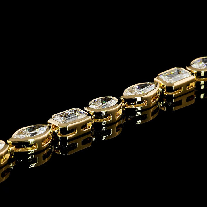 18kt Yellow Gold Lab Diamond Tennis Necklace