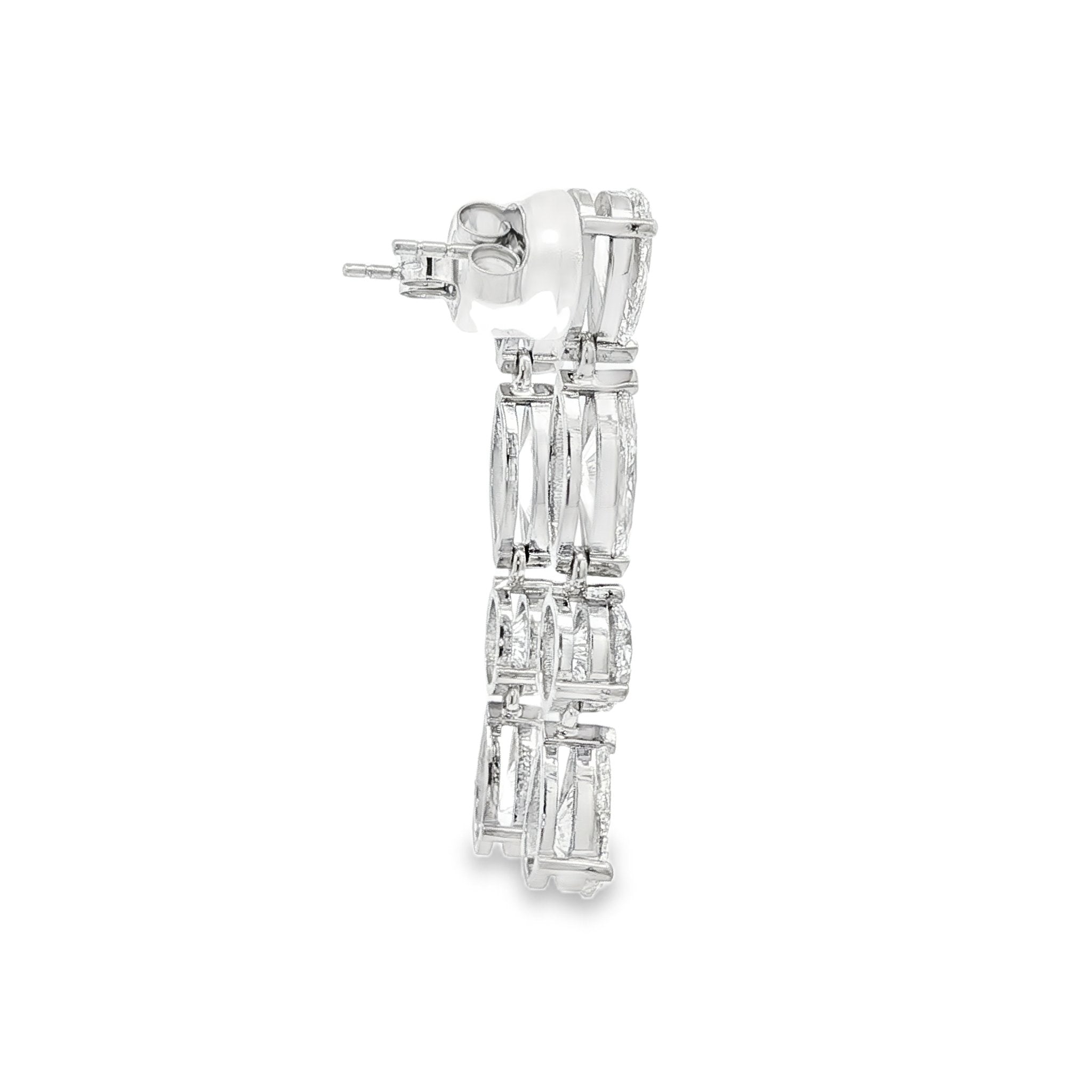 14kt White Gold Lab Diamond Dangling Earring