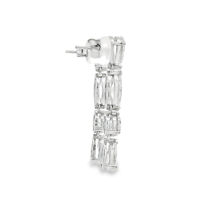 14kt White Gold Lab Diamond Dangling Earring