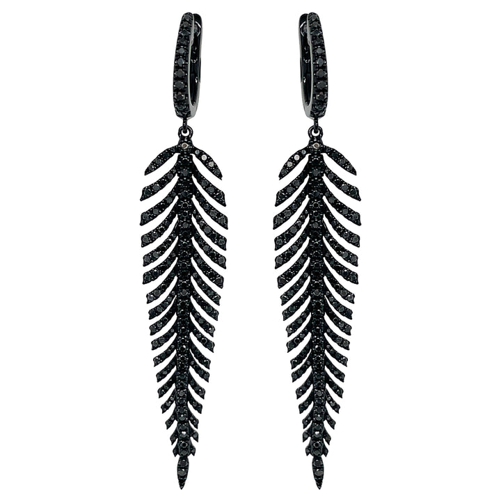 18kt Black Gold And Black Diamond Earrings
