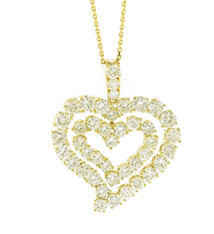 18kt Yellow Gold Diamond Heart Pendant
