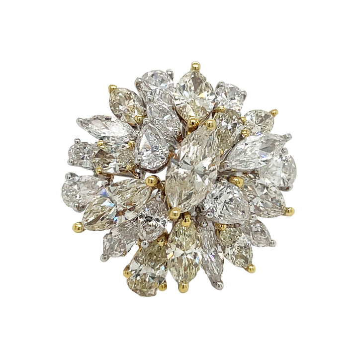 18kt White Gold Diamond and Yellow Diamond Ring
