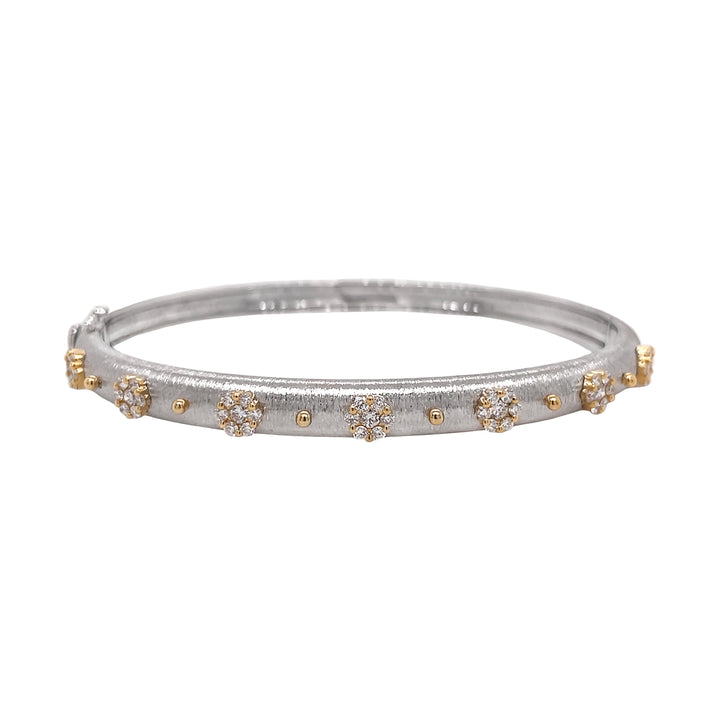 18kt White And Yellow Gold Diamond Bangle