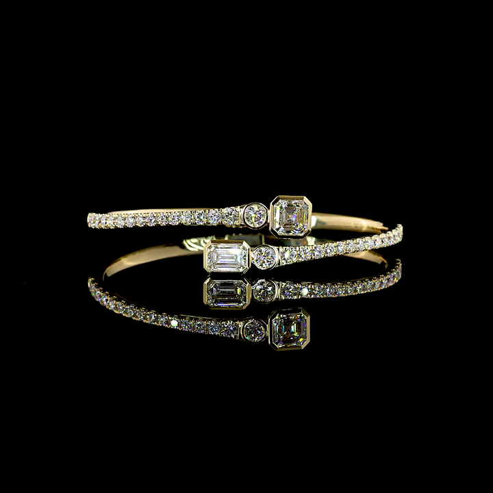 14kt Yellow Gold Lab Diamond Bangle