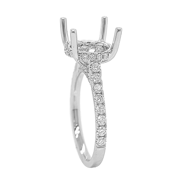 18kt White Gold Diamond Semi Mount