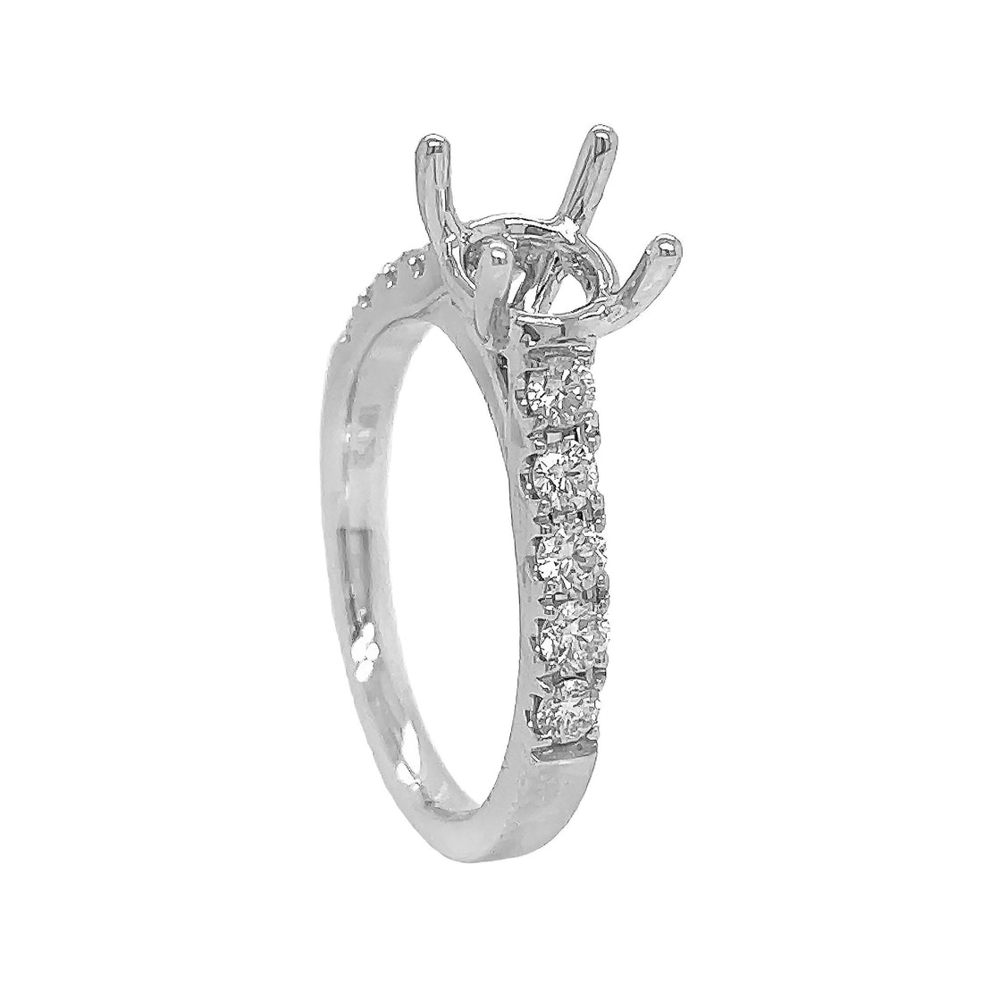 18kt White Gold Diamond Semi-mount