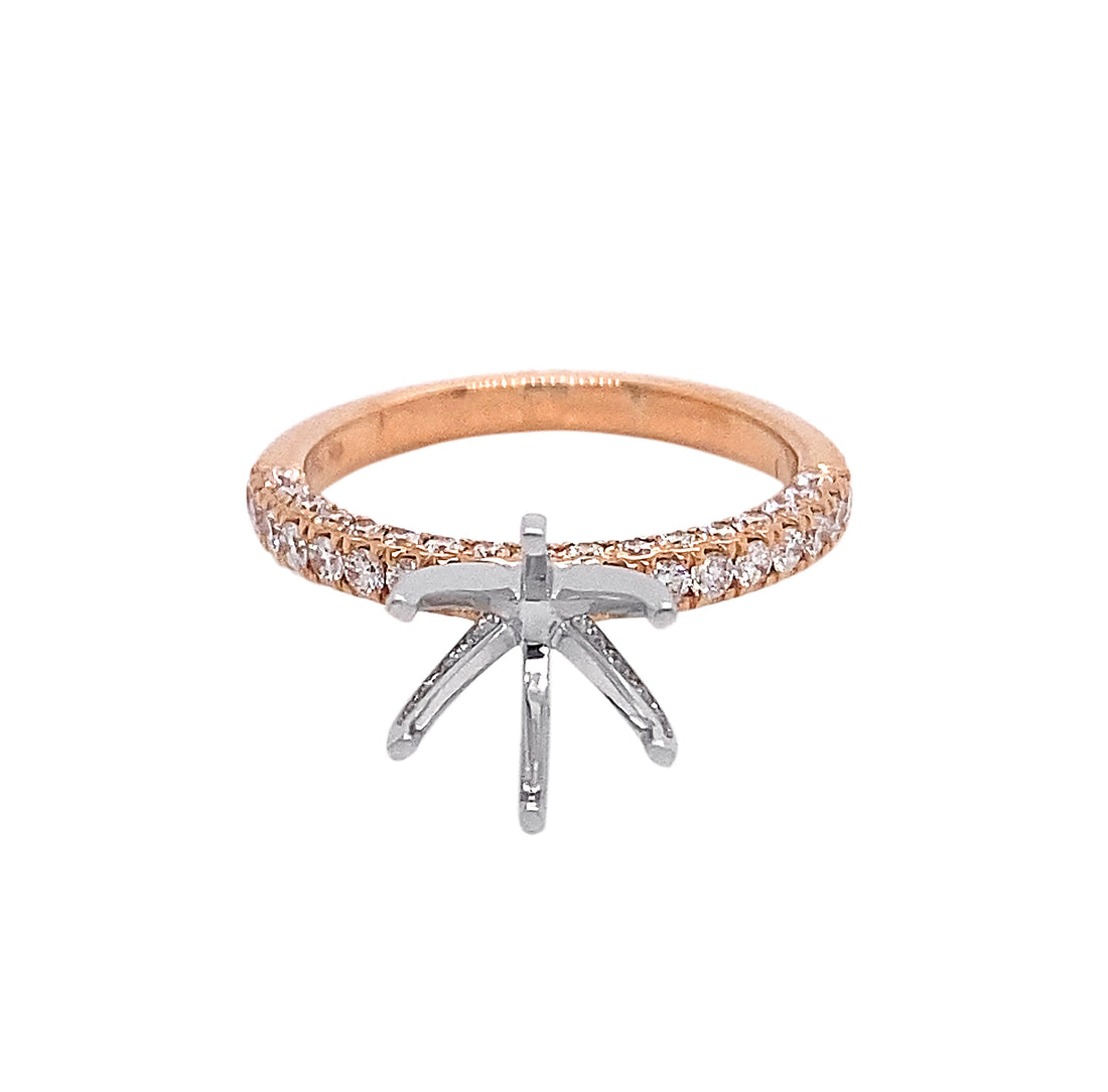 18kt White And Rose Gold Diamond Semi Mount