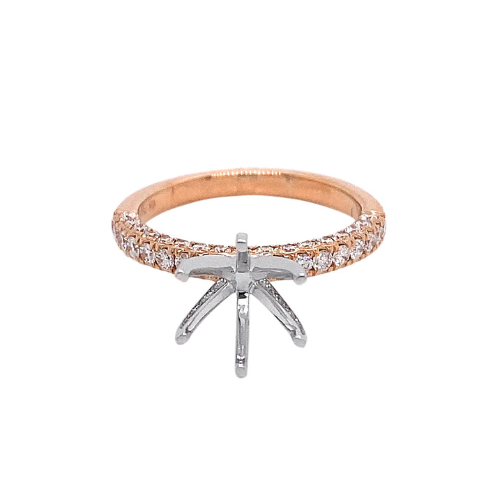 18kt White And Rose Gold Diamond Semi Mount