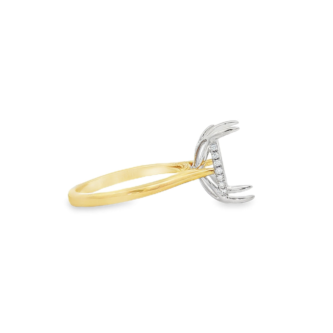 14kt Yellow And White Gold Lab Semi-Mount