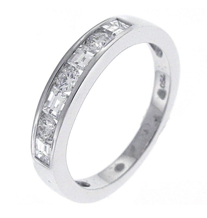 18kt White Gold Half Way Diamond Band