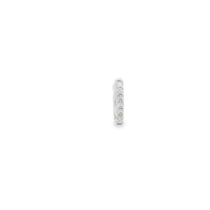 18kt White Gold Diamond Huggie Earring