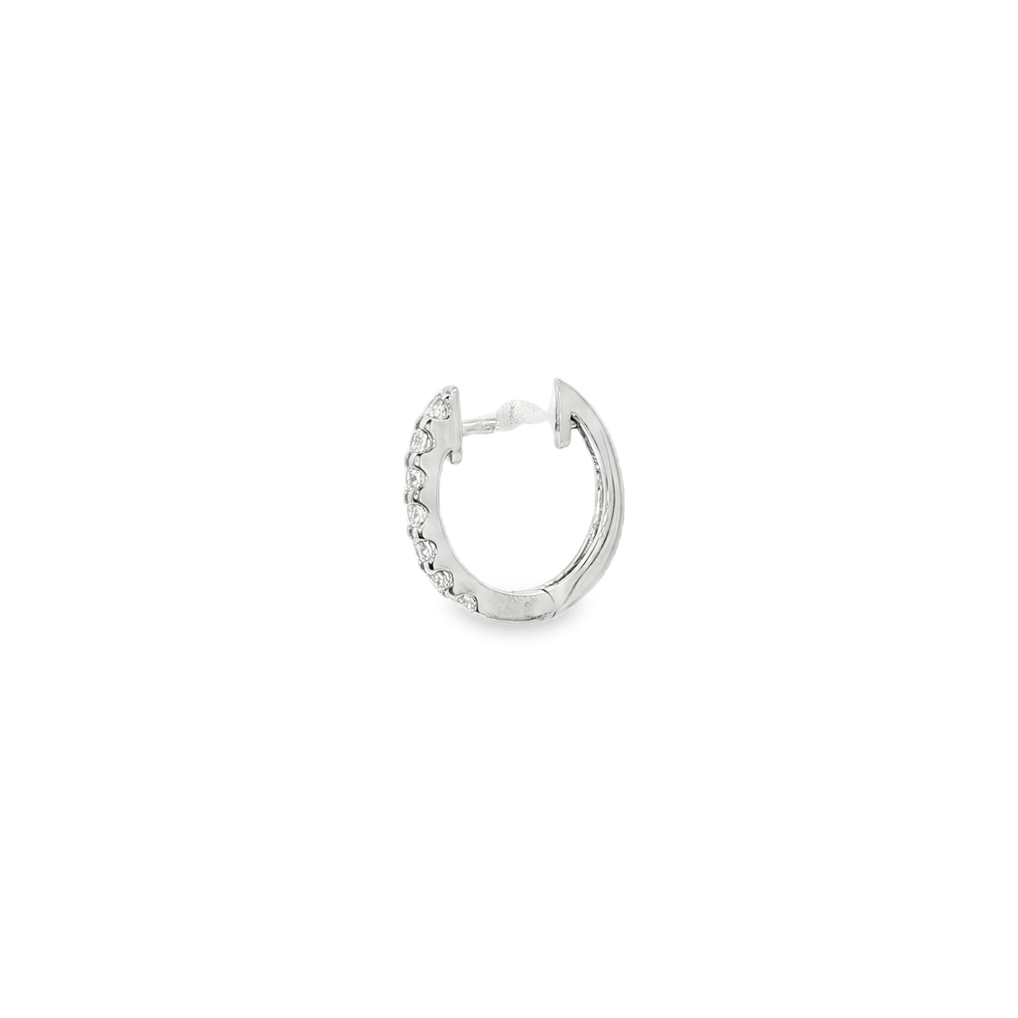 18kt White Gold Diamond Huggie Earring