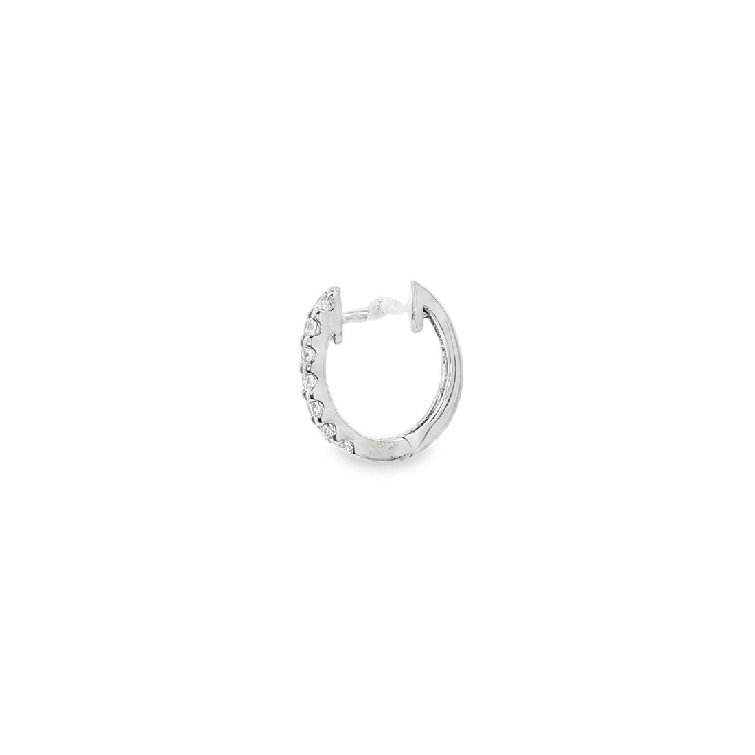 18kt White Gold Diamond Huggie Earring