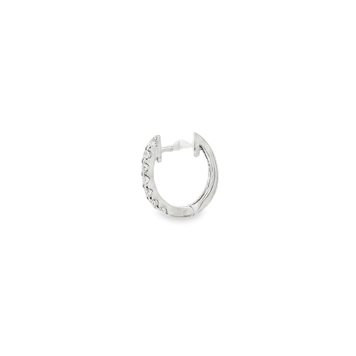 18kt White Gold Diamond Huggie Earring