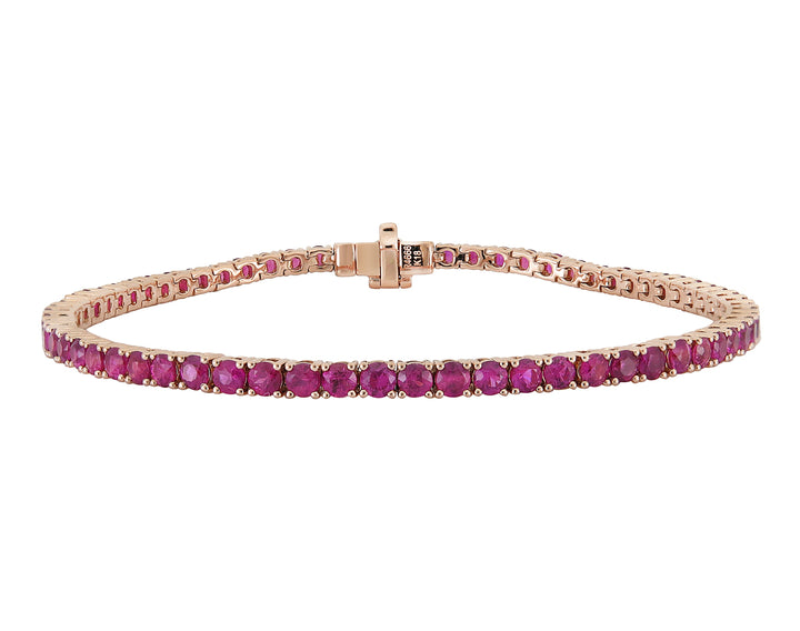 18kt Rose Gold Ruby Tennis Bracelet