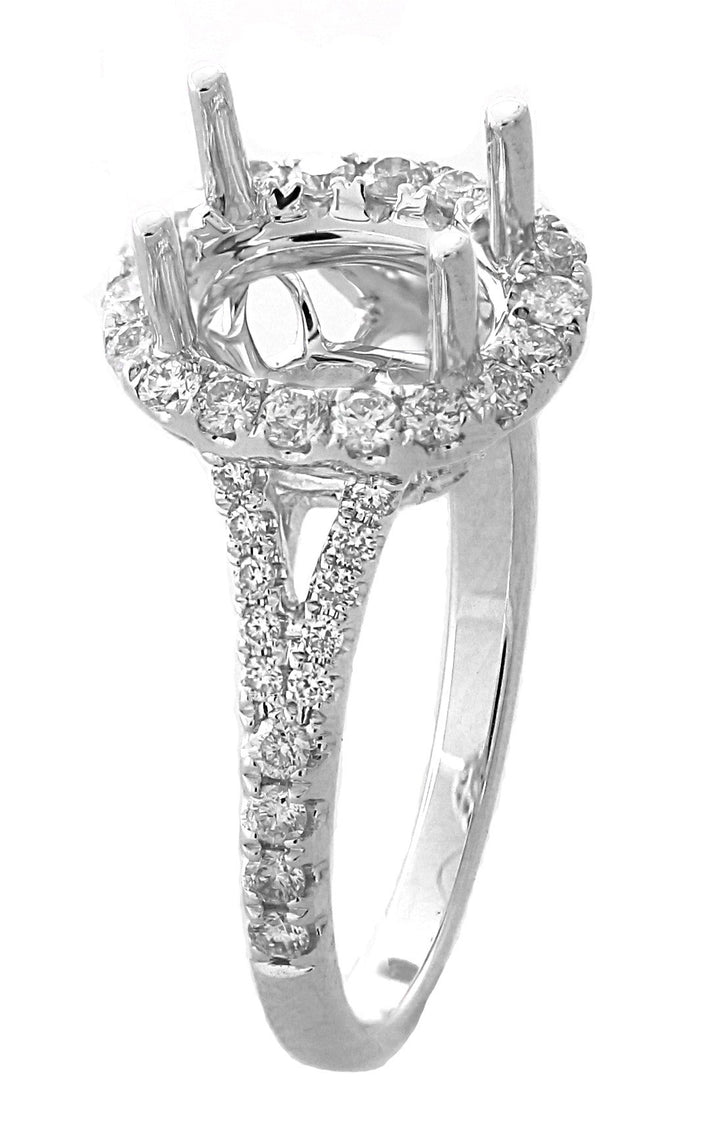 18kt White Gold Diamond Halo Semi Mount