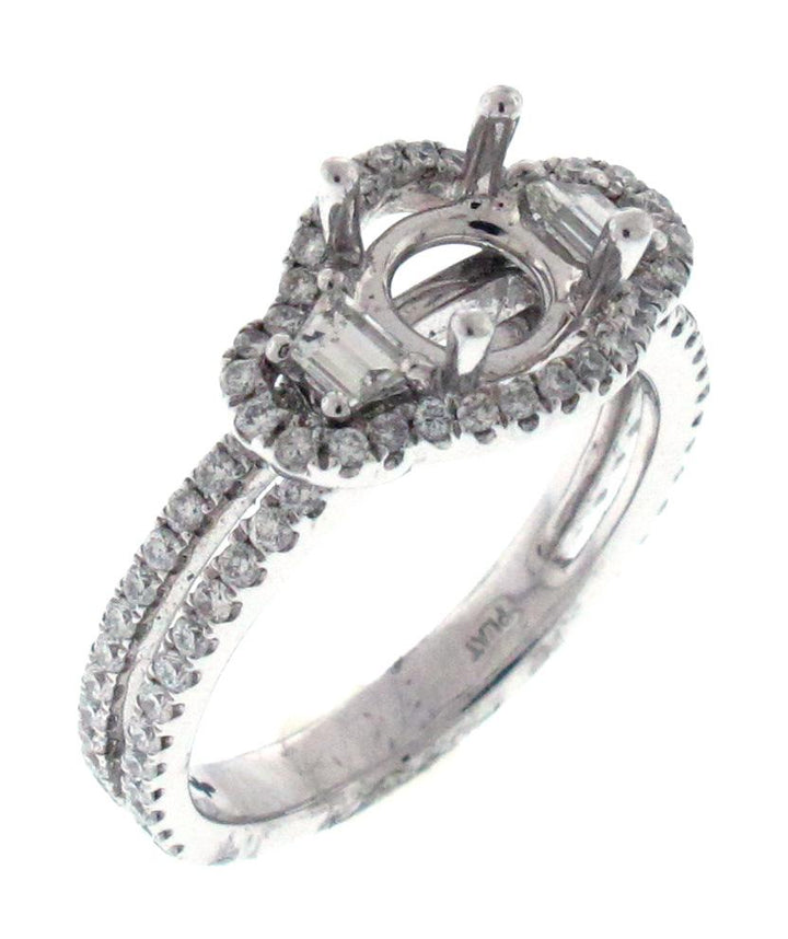 Platinum Diamond Halo Semi Mount