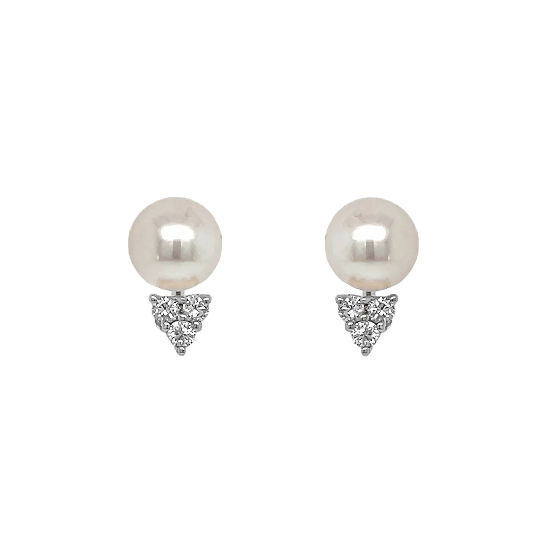 18kt Yellow Gold Diamond And Pearl Earrings