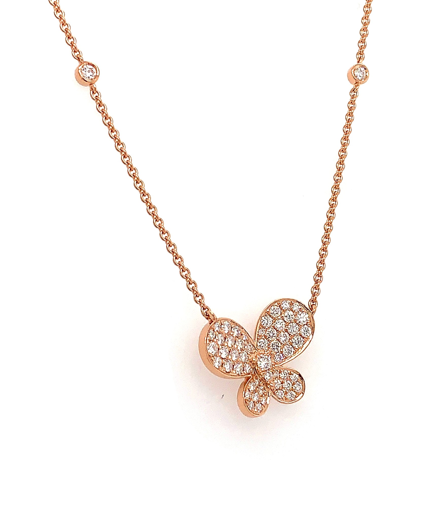 18kt Rose Gold Diamond Necklace - Something Different... - Pendants