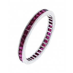 18kt White Gold Ruby Band 