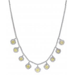 18kt White Gold Yellow Diamond Necklace