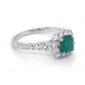 18kt White Gold Diamond And Emerald Rings