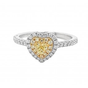 18kt White Gold Yellow Diamond Ring