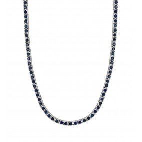 18kt White Gold Diamond and Sapphire Necklace