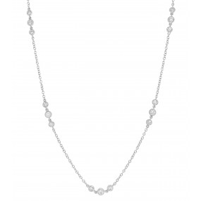 18kt White Gold Diamond By The Inch Necklace