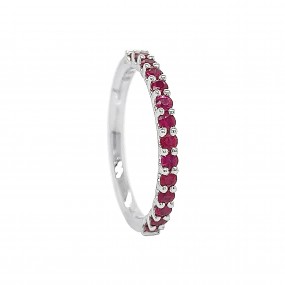 18kt White Gold Ruby Band