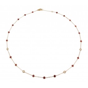 18kt Rose Gold Diamond By The Inch Necklace